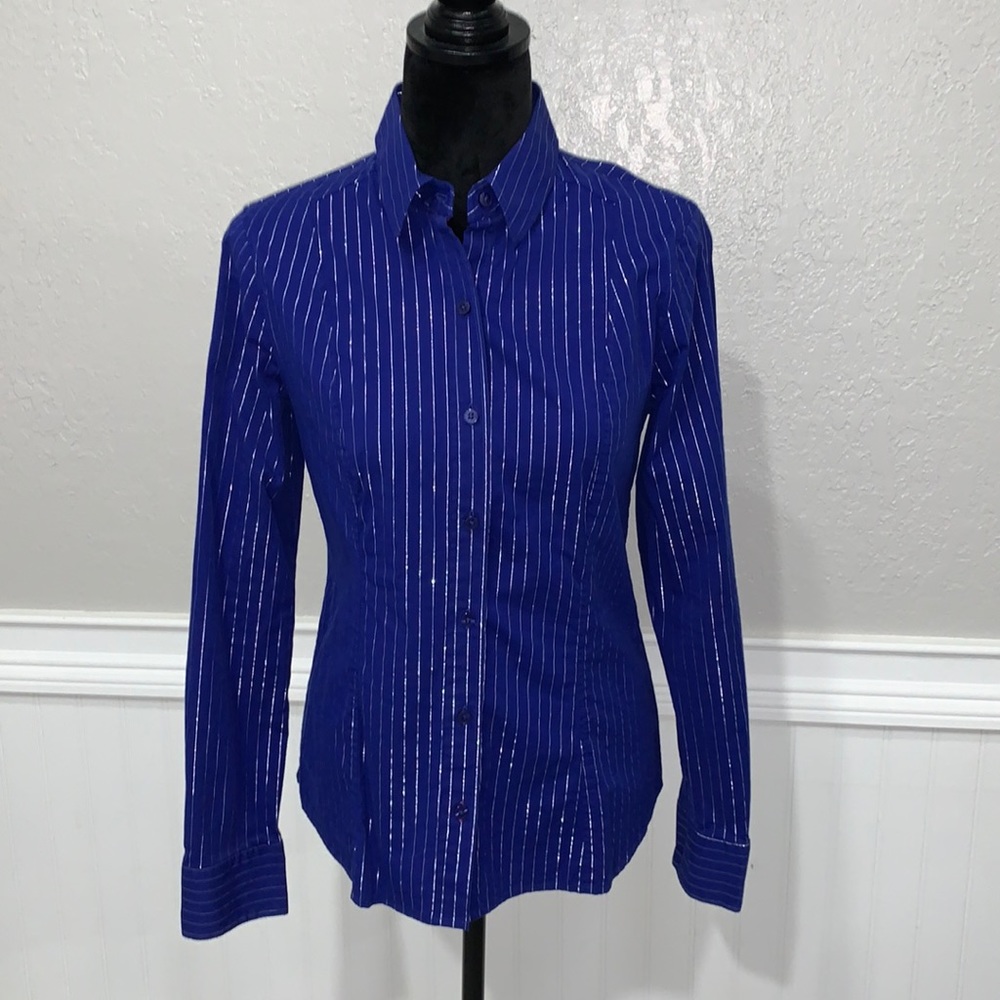 Shimmer pinstripe button down
